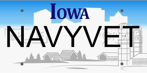 NAVYVET Iowa License Plate