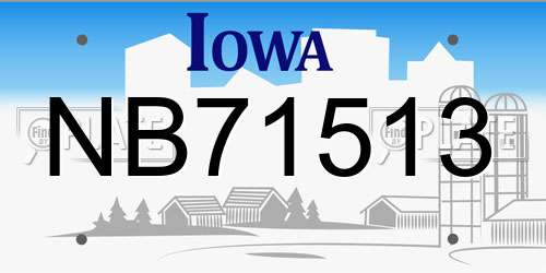 NB71513 Iowa License Plate