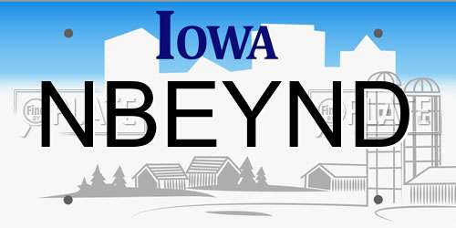 NBEYND Iowa License Plate