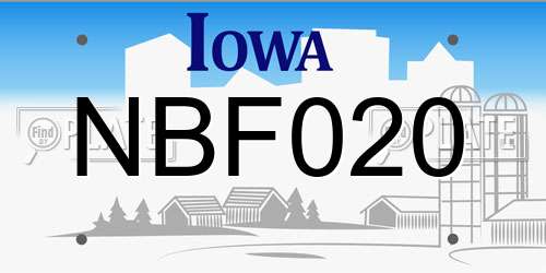 NBF020 Iowa License Plate