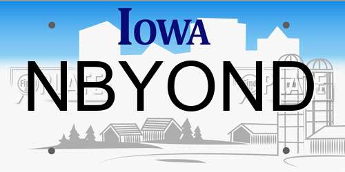 NBYOND Iowa License Plate