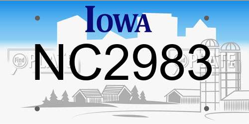 NC2983 Iowa License Plate