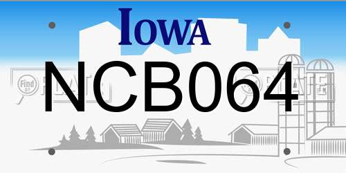 NCB064 Iowa License Plate
