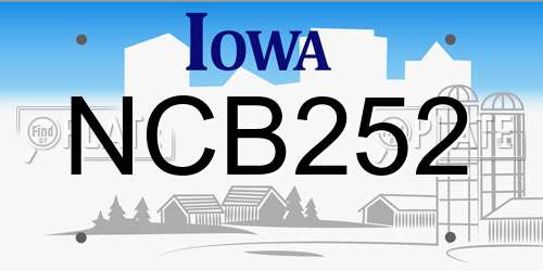 NCB252 Iowa License Plate