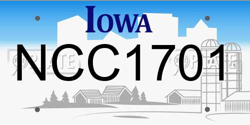 NCC1701 Iowa License Plate
