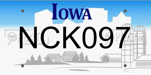 NCK097 Iowa License Plate
