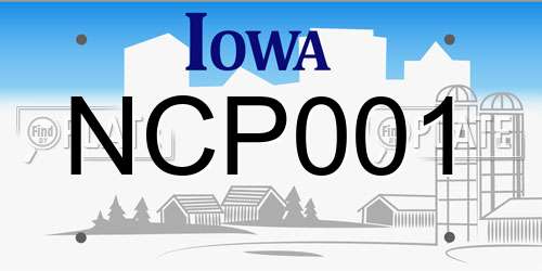 NCP001 Iowa License Plate