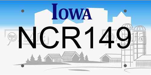 NCR149 Iowa License Plate