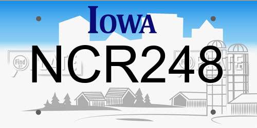 NCR248 Iowa License Plate