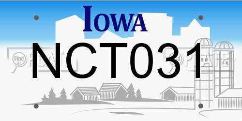 NCT031 Iowa License Plate