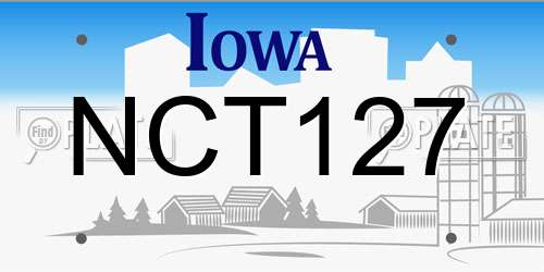 NCT127 Iowa License Plate
