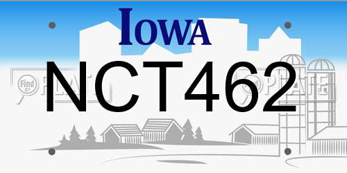 NCT462 Iowa License Plate