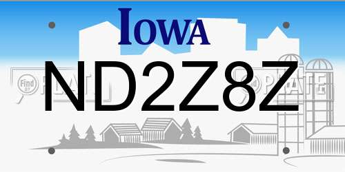 ND2Z8Z Iowa License Plate