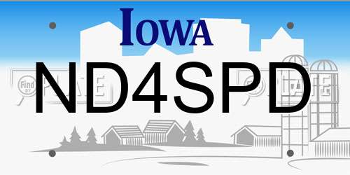 ND4SPD Iowa License Plate