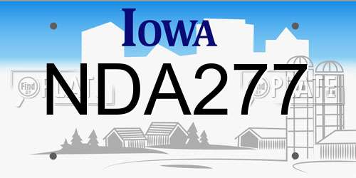 NDA277 Iowa License Plate