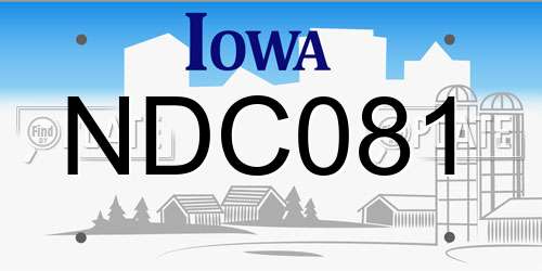 NDC081 Iowa License Plate