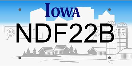 NDF22B Iowa License Plate