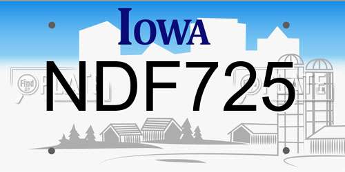 NDF725 Iowa License Plate