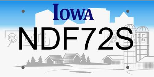 NDF72S Iowa License Plate