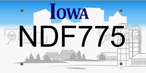 NDF775 Iowa License Plate