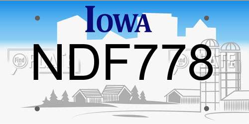 NDF778 Iowa License Plate