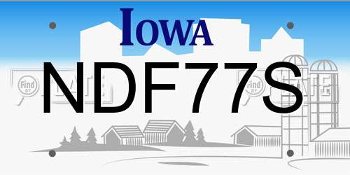NDF77S Iowa License Plate