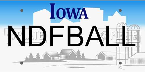 NDFBALL Iowa License Plate