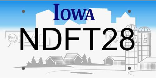 NDFT28 Iowa License Plate