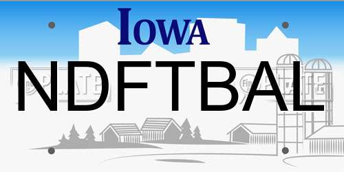 NDFTBAL Iowa License Plate