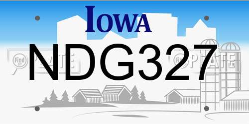 NDG327 Iowa License Plate