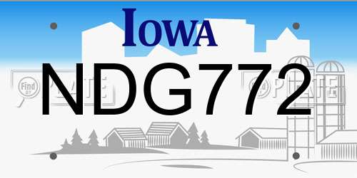 NDG772 Iowa License Plate