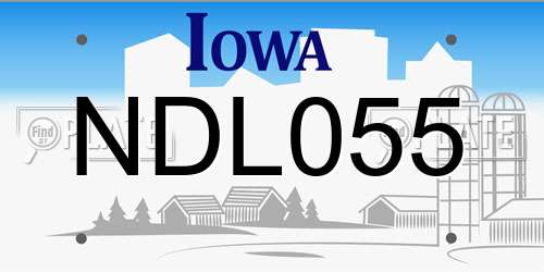 NDL055 Iowa License Plate