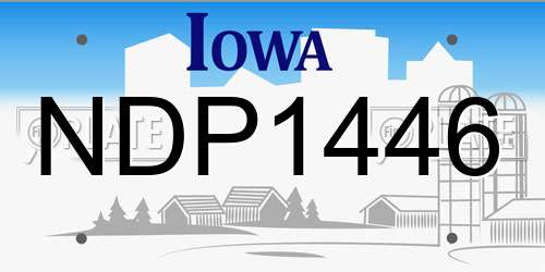 NDP1446 Iowa License Plate