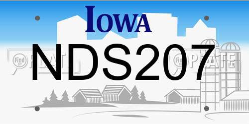 NDS207 Iowa License Plate