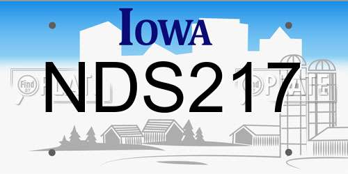 NDS217 Iowa License Plate