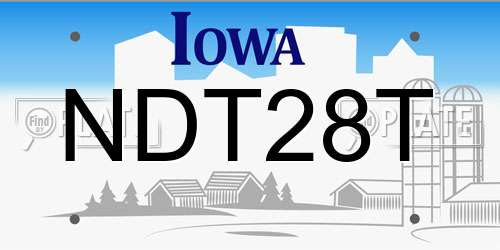 NDT28T Iowa License Plate
