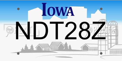 NDT28Z Iowa License Plate