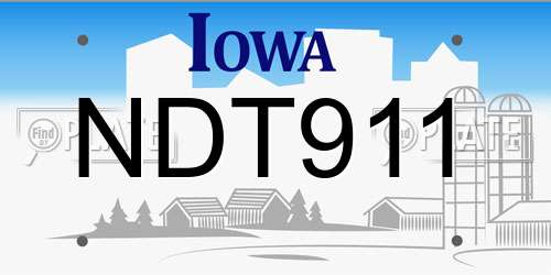 NDT911 Iowa License Plate
