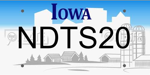 NDTS20 Iowa License Plate