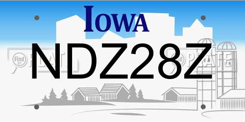 NDZ28Z Iowa License Plate