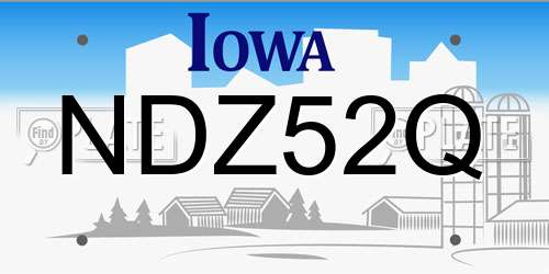 NDZ52Q Iowa License Plate