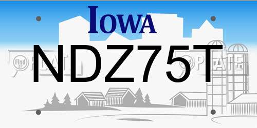 NDZ75T Iowa License Plate