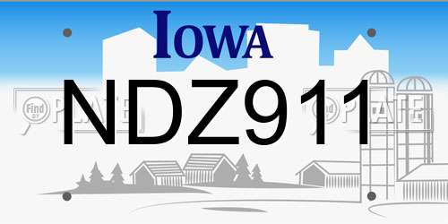 NDZ911 Iowa License Plate