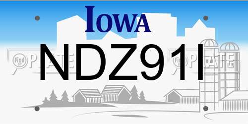 NDZ91I Iowa License Plate