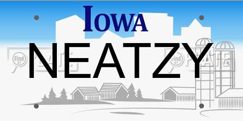 NEATZY Iowa License Plate