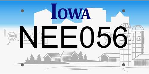 NEE056 Iowa License Plate
