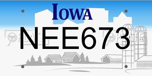 NEE673 Iowa License Plate