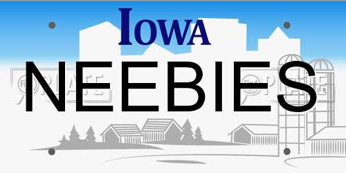 NEEBIES Iowa License Plate
