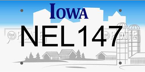 NEL147 Iowa License Plate