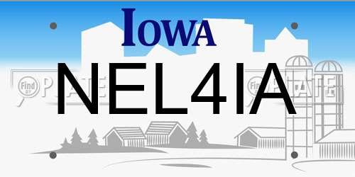 NEL4IA Iowa License Plate